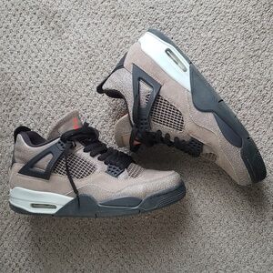 Jordan 4 Retro Taupe Black with Orange Accents